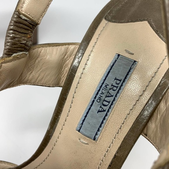 Prada strappy stacked heel slingback - Picture 6 of 10